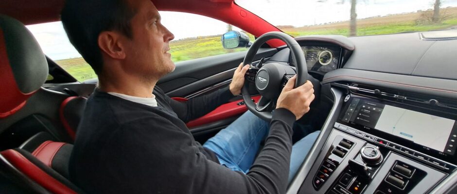 Aston Martin DB12 test Prague 2024